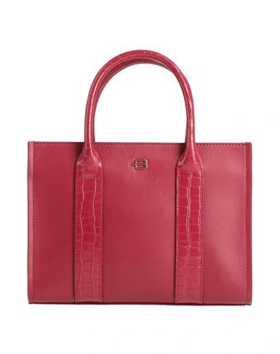Baldinini Woman Handbag Brick Red Size - Calfskin, Pvc - Polyvinyl Chloride