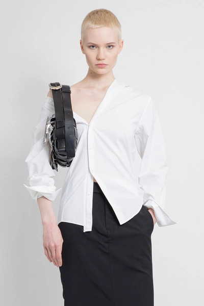 Hodakova Womens White Asymmetric Long-sleeved Cotton-poplin Shirt