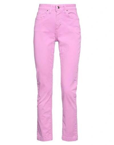 Kartika Woman Pants Mauve Size 12 Cotton, Elastane In Purple