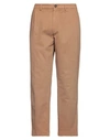 Pence Man Pants Camel Size 34 Cotton, Elastane In Beige