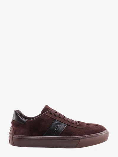 Tod's Man Sneakers Dark Brown Size 7 Soft Leather