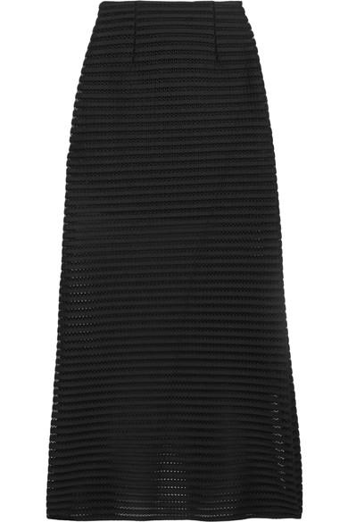 Maje Jeunesse Honeycomb-mesh And Jersey Maxi Skirt In Black | ModeSens