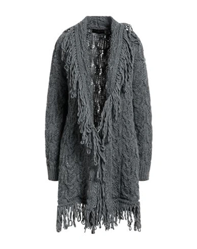 Angela Mele Milano Woman Cardigan Lead Size Onesize Acrylic, Viscose, Wool, Alpaca Wool In Grey