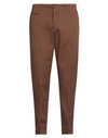 Pt Torino Man Pants Brown Size 38 Cotton, Elastane