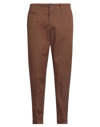 Pt Torino Man Pants Brown Size 38 Cotton, Elastane