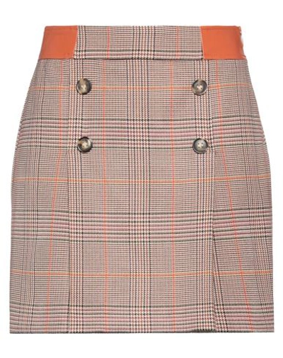 Nenette Prince Of Wales Print Mini Skirt In Orange