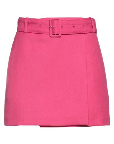 Ami Alexandre Mattiussi Woman Mini Skirt Fuchsia Size M Acrylic, Virgin Wool In Pink