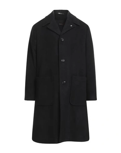Officina 36 Man Coat Black Size 36 Acrylic, Polyester, Virgin Wool In Black