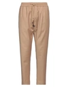 Dondup Man Pants Camel Size 34 Virgin Wool, Elastane In Beige