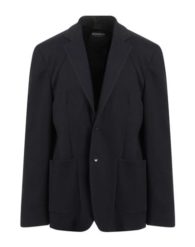 Dondup Man Blazer Midnight Blue Size 40 Polyester, Viscose, Polyamide, Elastane