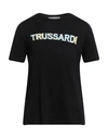 Trussardi Man T-shirt Black Size M Cotton In Navy Blue