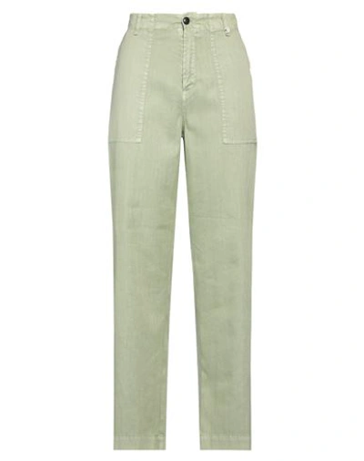 Myths Woman Pants Sage Green Size 4 Linen, Cotton, Elastane