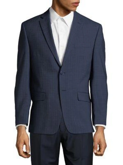 Calvin Klein Extra Slim Fit Plaid Wool Sportcoat In Nocolor