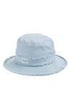 Rag & Bone Addison Cotton & Linen Cruise Hat In Grey Blue
