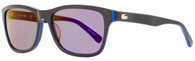 Lacoste Unisex Rectangular Sunglasses L683s 006 Black/blue 55mm In Multi