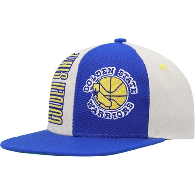 Mitchell & Ness Men's  Cream, Royal Golden State Warriors Hardwood Classics Pop Snapback Hat In Cream,royal