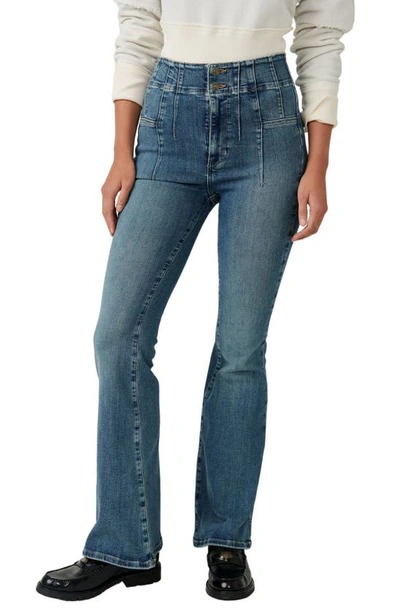 Free People We The Free Jayde Flare Jeans In Mermaid Blue