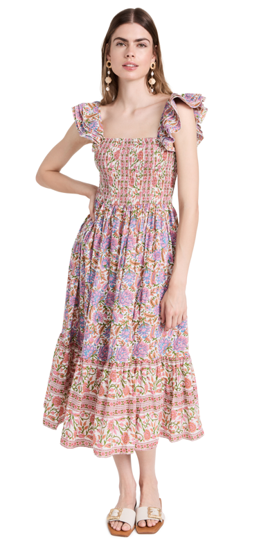 Mille Olympia Smocked Midi Dress In Avignon Floral