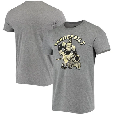 Homefield Heathered Grey Vanderbilt Commodores Vintage Cannon Tri-blend T-shirt In Heather Grey