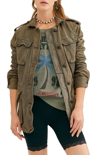 Free People Not Your Brother's Surplus Jacket In Olive