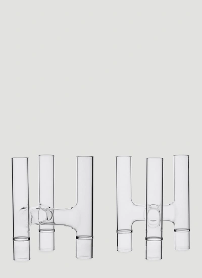Fferrone Design Set Of Two Trio Candelabras Unisex Transparent