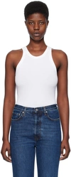 Totême Toteme Women's White Ribbed Scoop-neck Organic Cotton-blend Tank Top