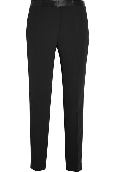 Versace Satin-trimmed Silk-cady Straight-leg Pants | ModeSens