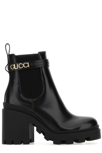 Gucci Trip Heeled Boots Female Black