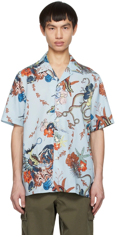 Ps By Paul Smith Sea Print Shirt In 4141