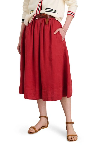 Alex Mill Linen A-line Skirt In Brick Red