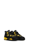 Jordan Kids' Air  4 Retro Mid Top Sneaker In Black/ White/ Yellow