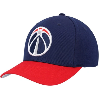 Mitchell & Ness Men's  Navy, Red Washington Wizards Mvp Team Two-tone 2.0 Stretch-snapback Hat In Navy,red