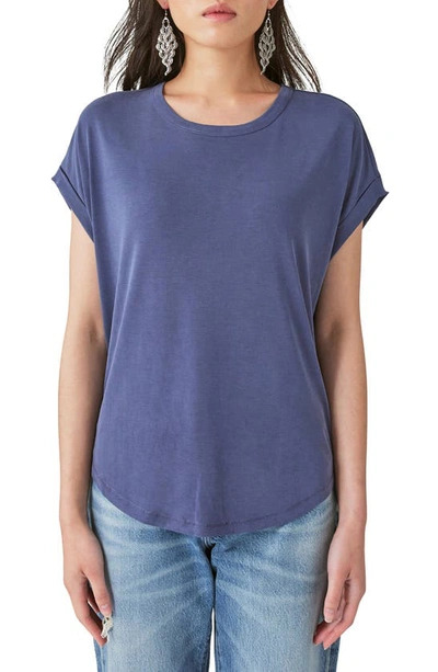 Lucky Brand Women's Short Sleeve Sandwash Dolman Tee In Navy