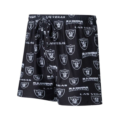 Concepts Sport Black Las Vegas Raiders Breakthrough Jam Allover Print Knit Shorts