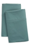 Boll & Branch Set Of 2 Signature Hemmed Pillowcases In Spruce