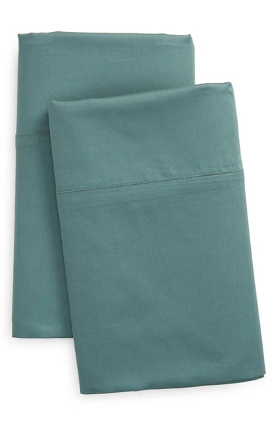 Boll & Branch Set Of 2 Signature Hemmed Pillowcases In Spruce