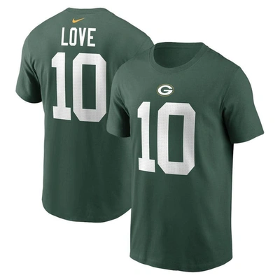 Nike Men's  Jordan Love Green Green Bay Packers Player Name And Number T-shirt