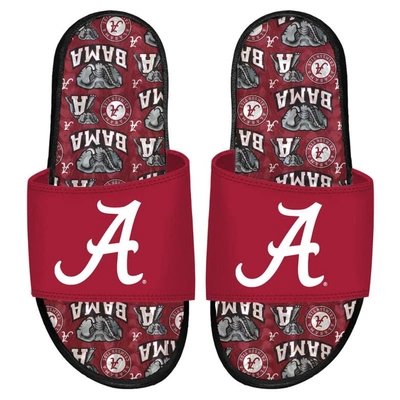 Islide Alabama Crimson Tide Team Pattern Gel Slide Sandals In Black