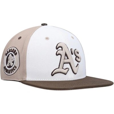 Pro Standard White/brown Oakland Athletics Chocolate Ice Cream Drip Snapback Hat