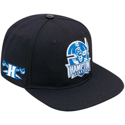 Pro Standard Black Hampton Pirates Arch Over Logo Evergreen Snapback Hat