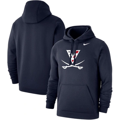 Nike Men's  Navy Virginia Cavaliers Red, White & Hoo Club Fleece Pullover Hoodie