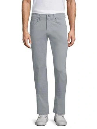 7 For All Mankind Total Twill The Straight Slim Chinos In Mid Grey