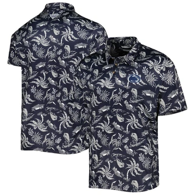 Columbia Navy Penn State Nittany Lions Super Terminal Tackle Omni-shade Polo