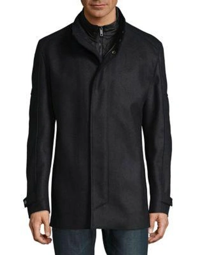 Strellson Zamora Stand-collar Raincoat In Black