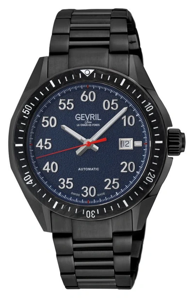 Gevril Ascari Swiss Automatic Bracelet Watch, 42mm In Black