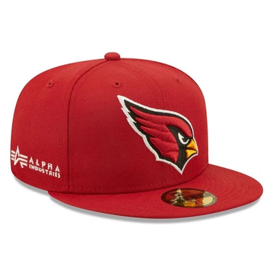 New Era X Alpha Industries Cardinal Arizona Cardinals Alpha 59fifty Fitted Hat