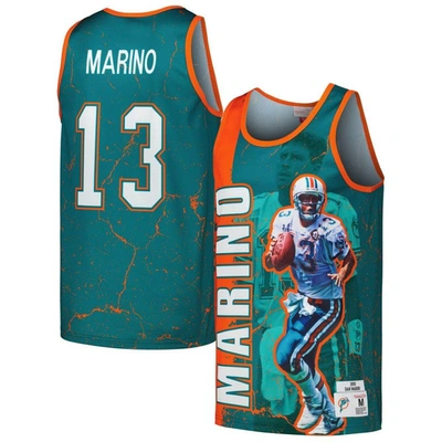 Mitchell & Ness Dan Marino Aqua Miami Dolphins 1990 Player Burst Tank Top