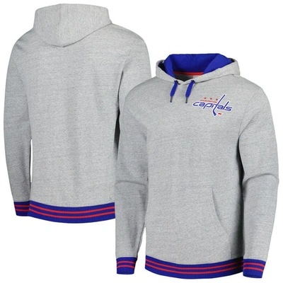 Mitchell & Ness Men's  Heather Gray Washington Capitals Classic French Terry Pullover Hoodie