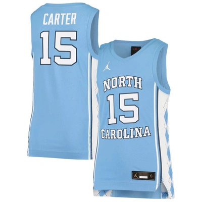 Jordan Brand Kids' Youth  Vince Carter Carolina Blue North Carolina Tar Heels Team Replica Basketball Jerse In Light Blue