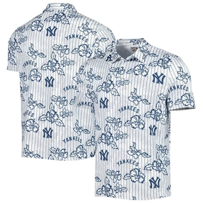 Reyn Spooner White New York Yankees Cooperstown Collection Puamana Print Polo